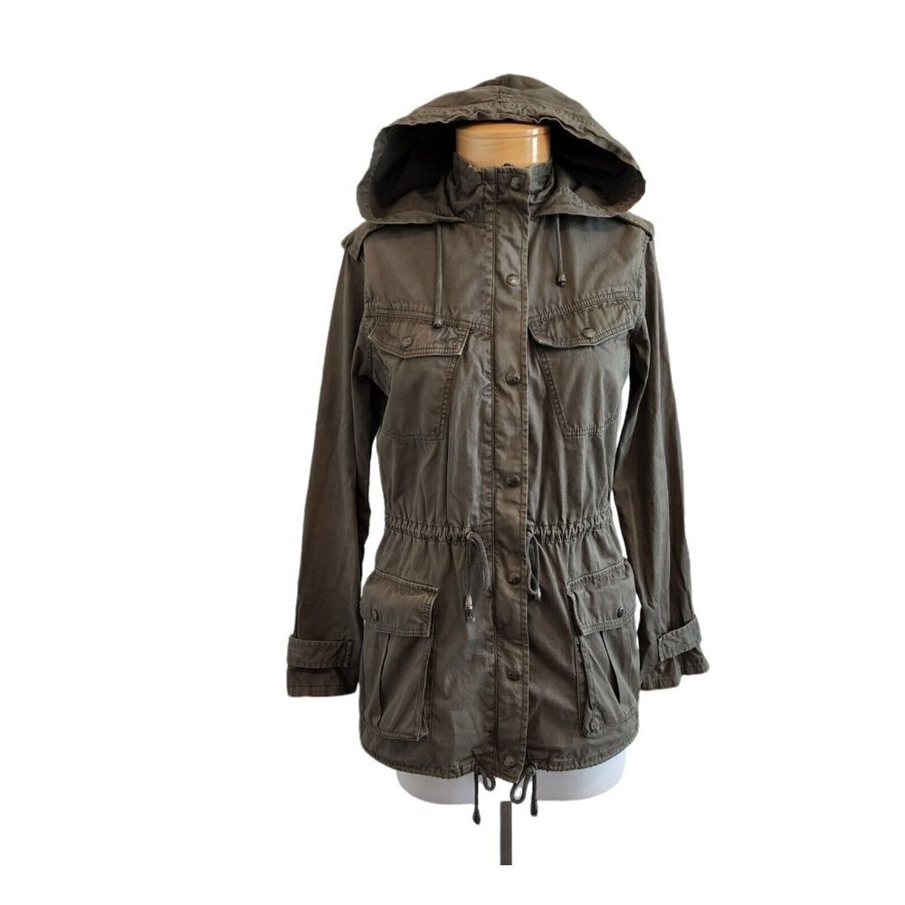 Aritzia Talula Trooper Field Utility Green Moto Hooded Safari Boho Jacket XS
